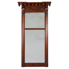 Used Early 19th Century American Mahogany Tabernacle Pier Mirror