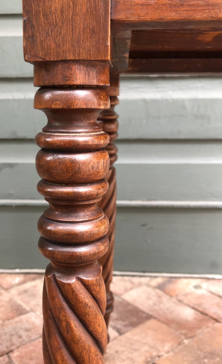 Early 19th Century American Mahogany Work Table with Turned Legs at 1stDibs