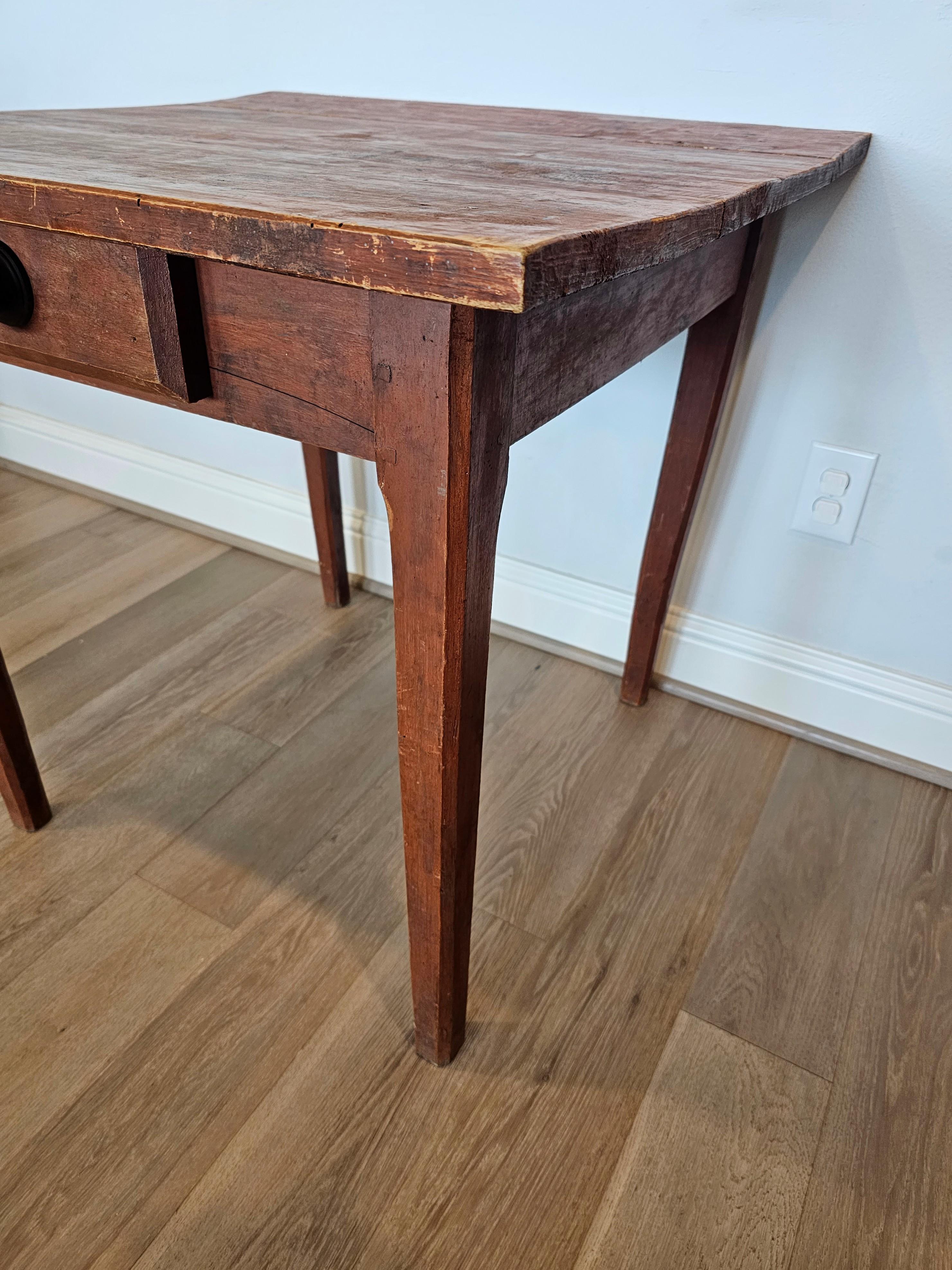 Early 19th Century American Primitve Texas Farmhouse Painted Pine Work Table  For Sale 11