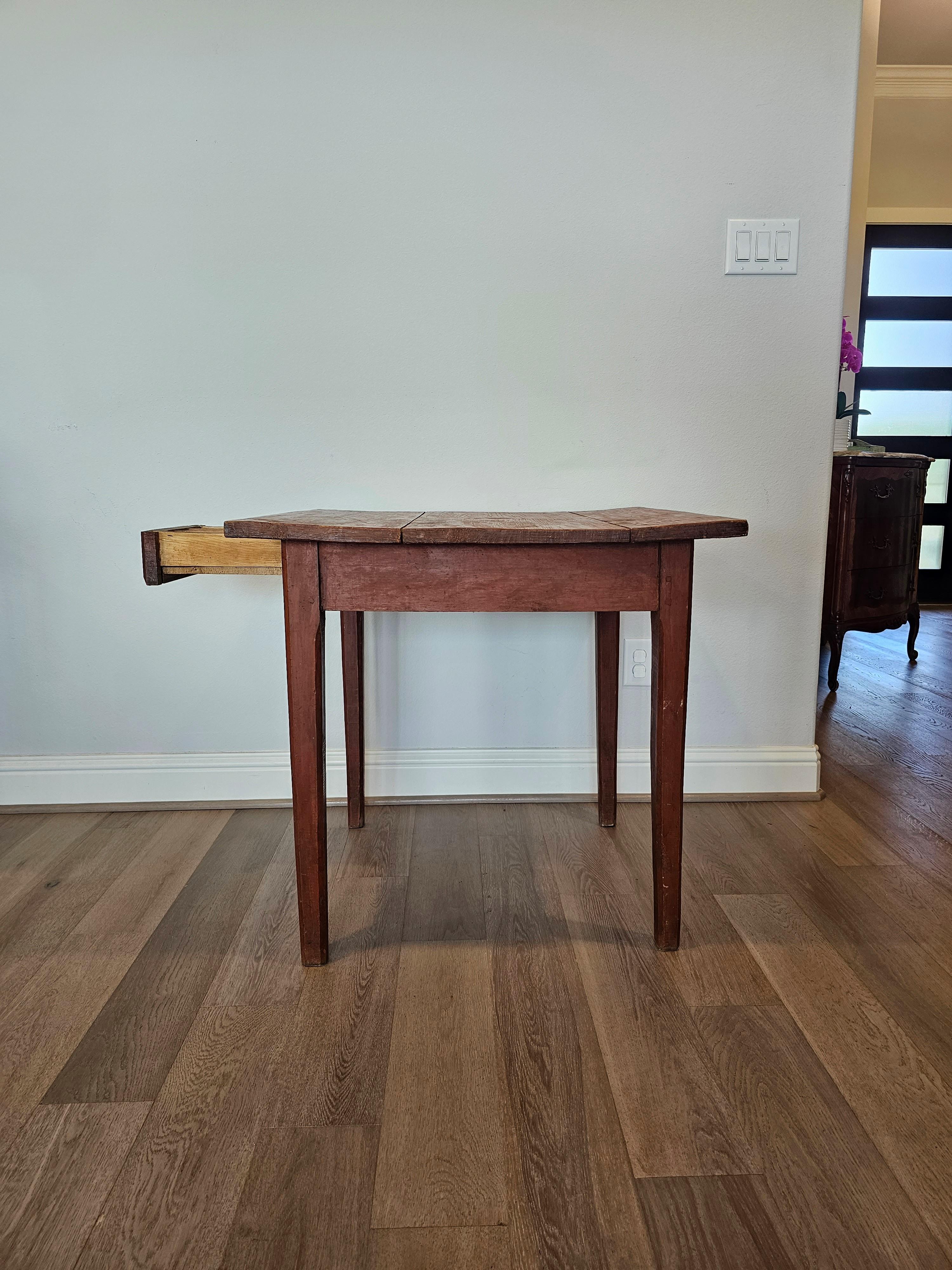 Early 19th Century American Primitve Texas Farmhouse Painted Pine Work Table  For Sale 13