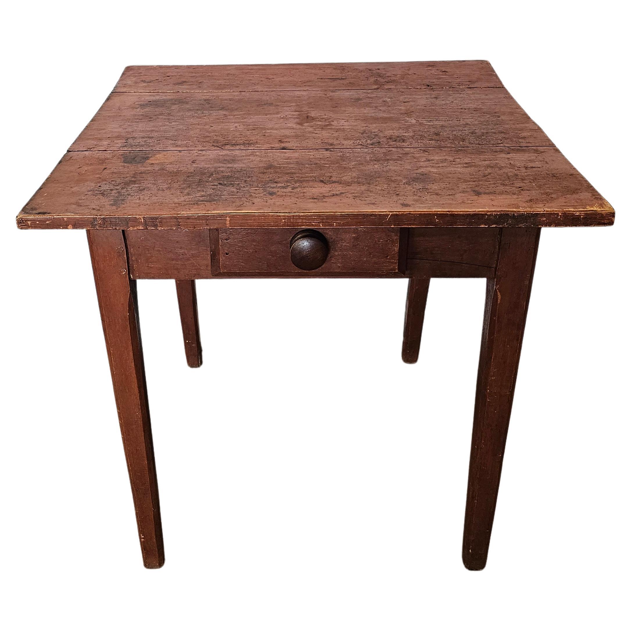 Early 19th Century American Primitve Texas Farmhouse Painted Pine Work Table 