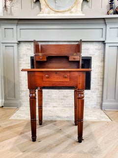 Early 19th Century American Sheraton Mahogany Campaign Officers Desk