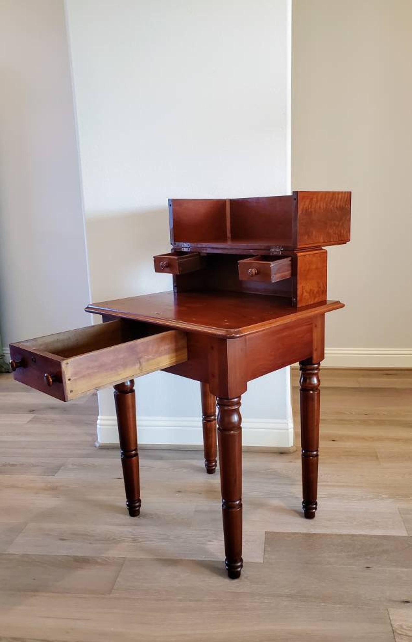 Cherry Early 19th Century American Sheraton Mahogany Campaign Officers Desk For Sale