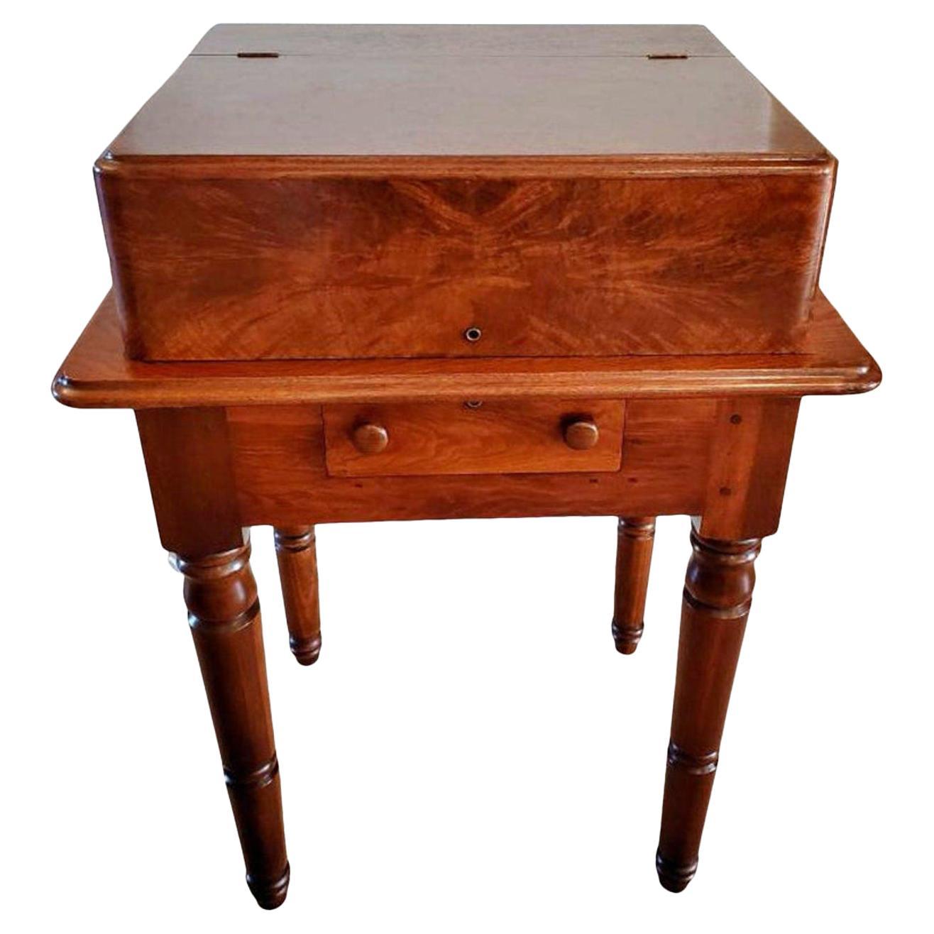 Early 19th Century American Sheraton Mahogany Campaign Officers Desk
