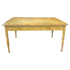 Used Early 19th Century Americana Primitive Painted Farm Table from Maine