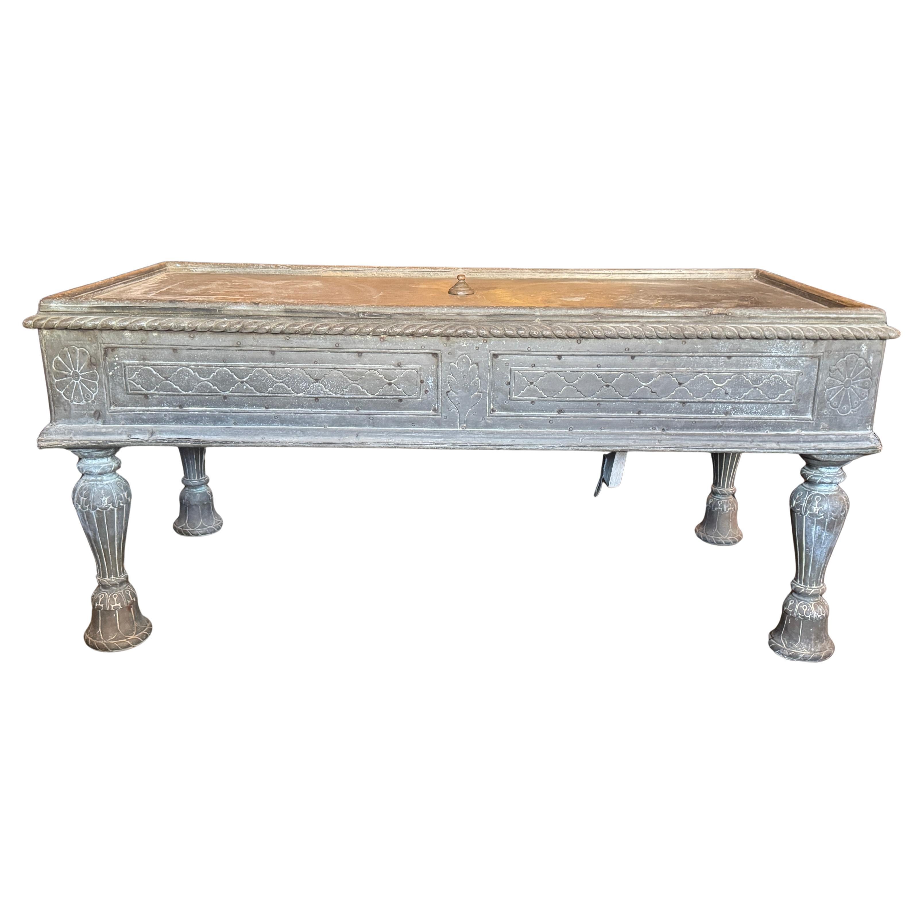 Early 19th Century Anglo Indian Campaign Teak Linen Press