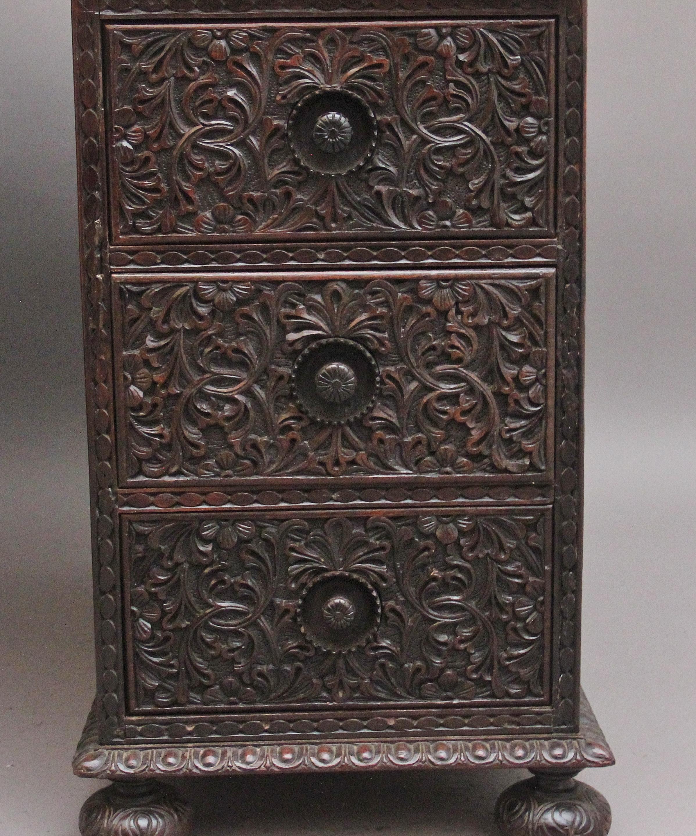 Early 19th Century Anglo-Indian carved partners desk For Sale 5