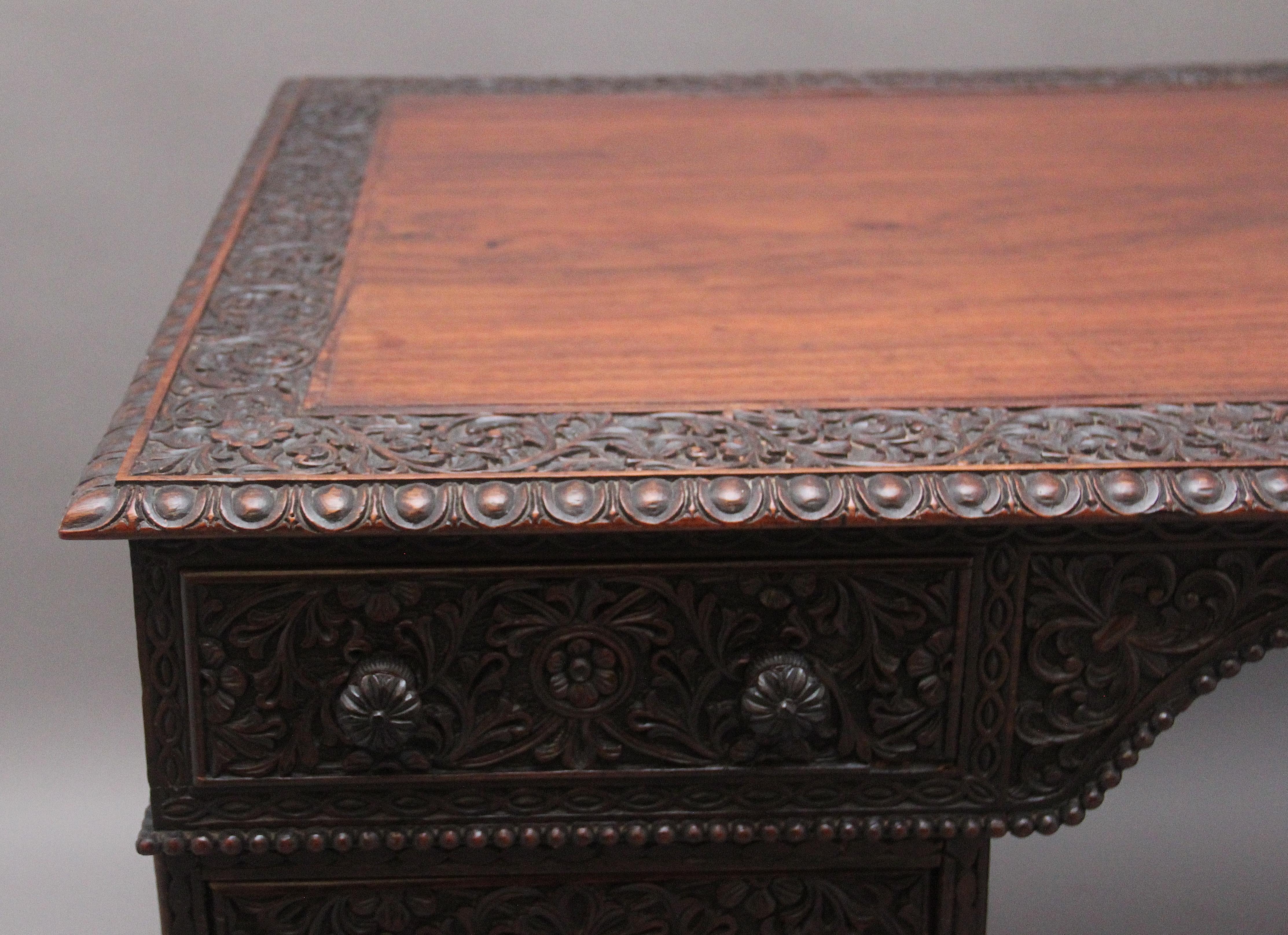 Early 19th Century Anglo-Indian carved partners desk For Sale 7