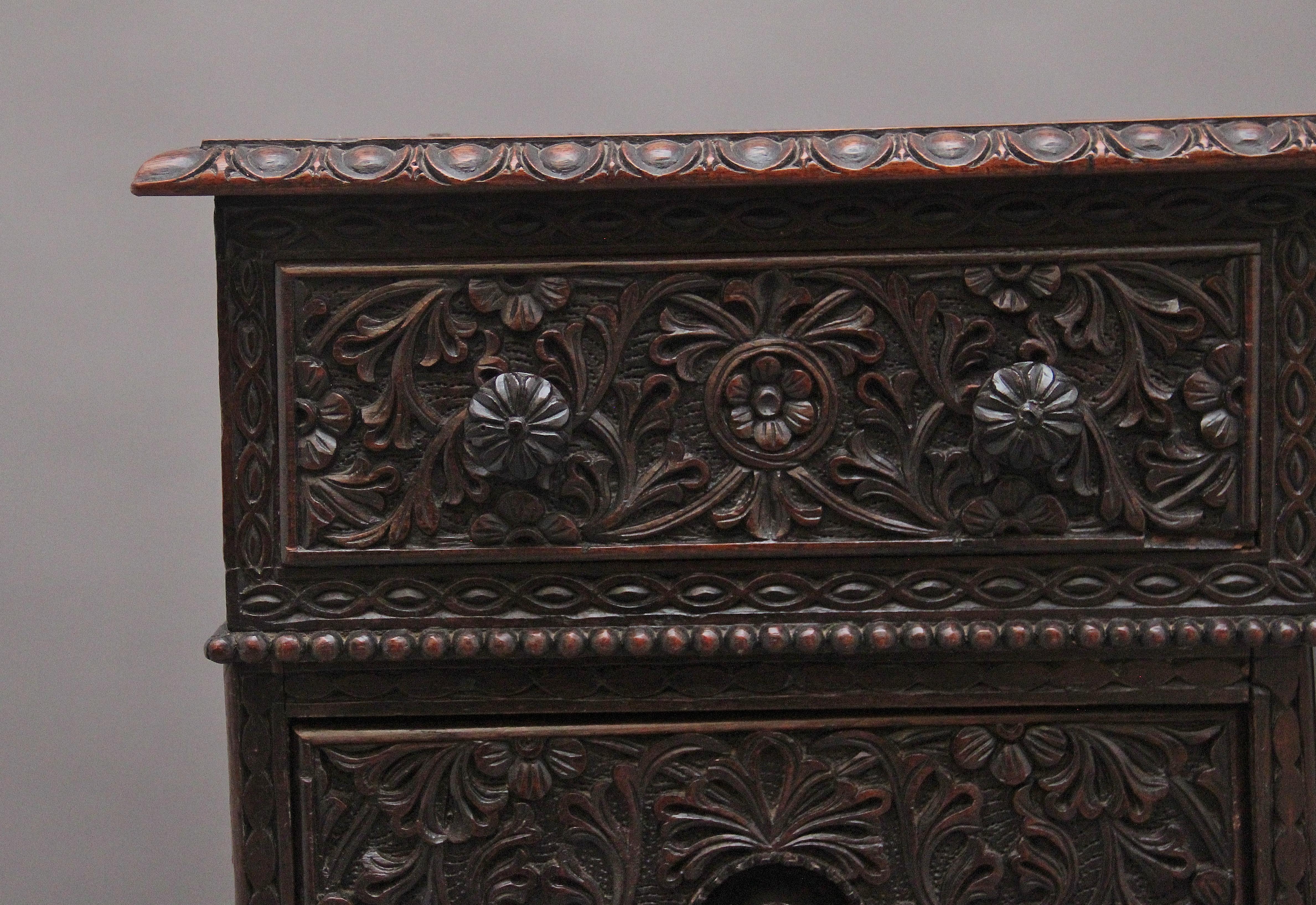 Early 19th Century Anglo-Indian carved partners desk For Sale 4