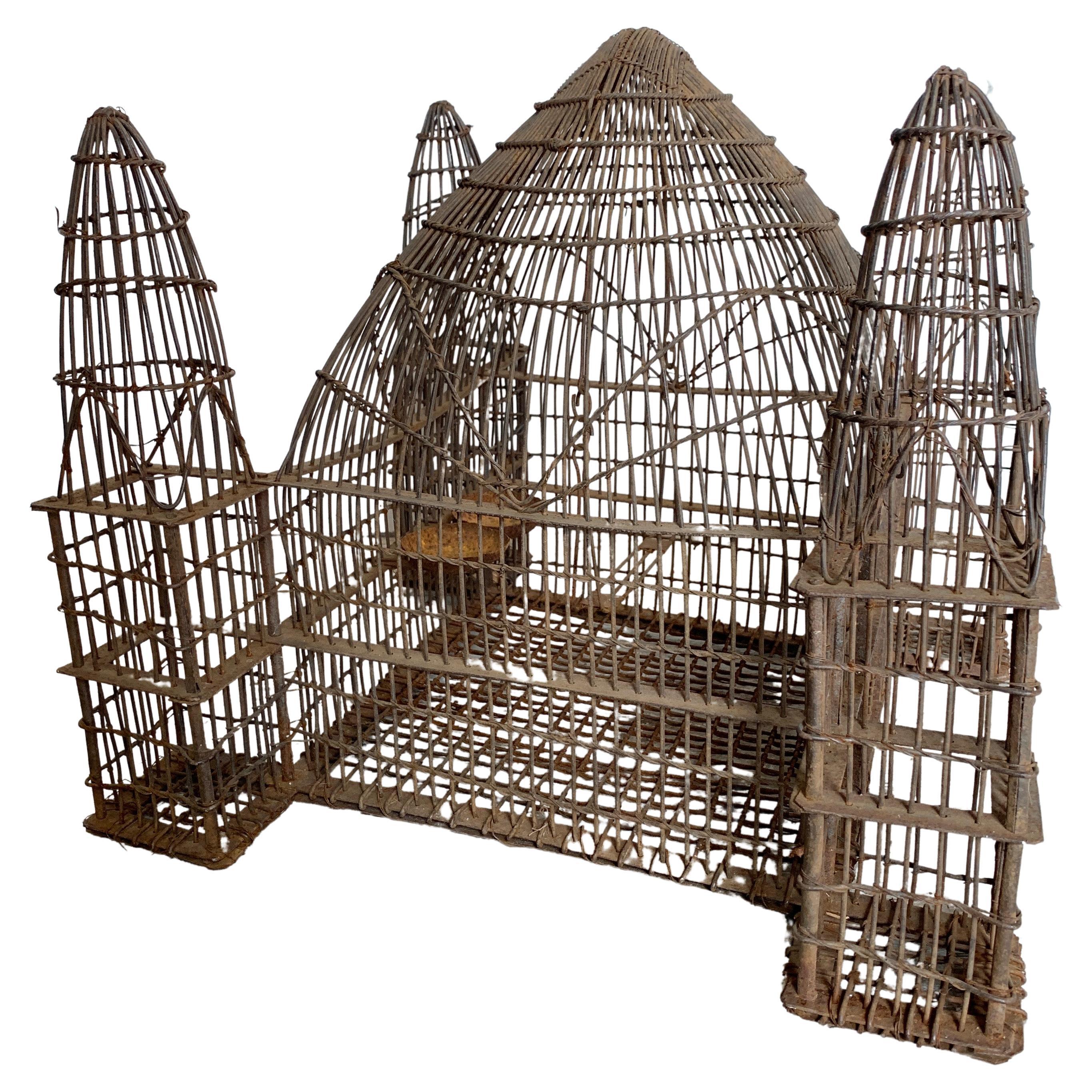 No Early Birds, cage à oiseaux en fer anglo-indien, début du 19e siècle