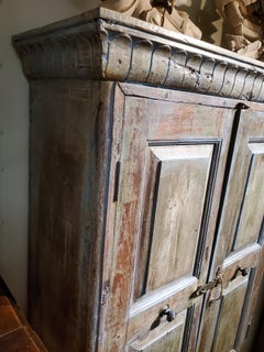 Early 19th Century Anglo-Indian Small Painted Cabinet with Two Drawers