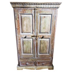 Early 19th Century Anglo-Indian Small Painted Cabinet with Two Drawers