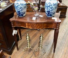 Early 19th Century Antique American Federal Mahog. & Birch Flap-Top Games Table