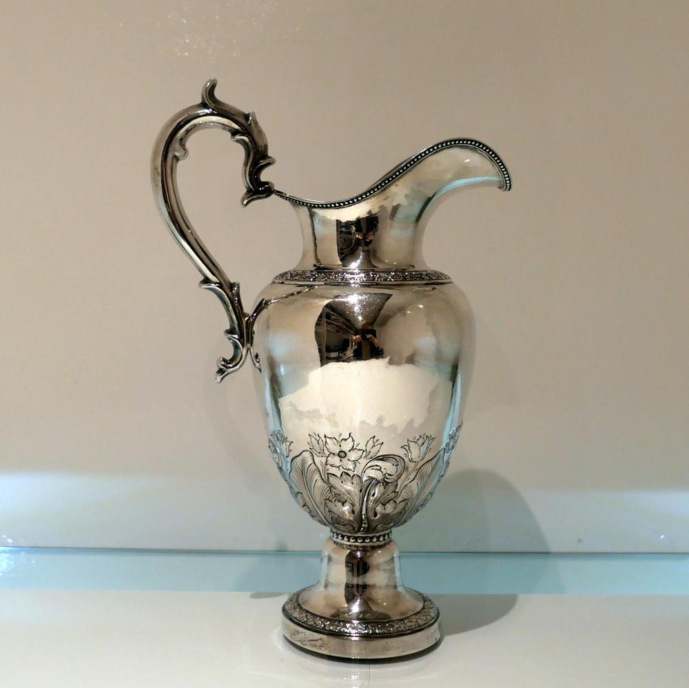 Early 19th Century Antique American Sterling Silver Pitcher New York, circa 1836 For Sale 5