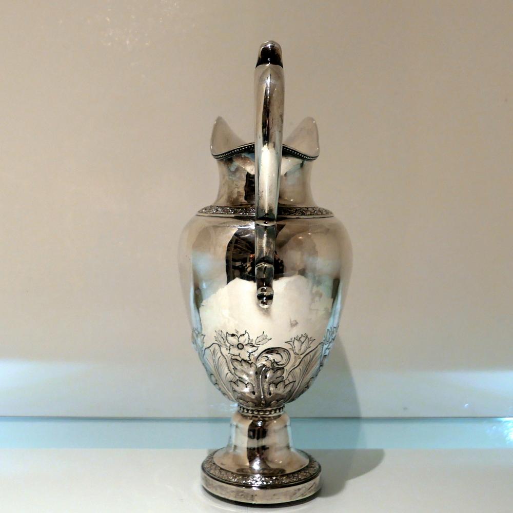 Mid-19th Century Early 19th Century Antique American Sterling Silver Pitcher New York, circa 1836 For Sale