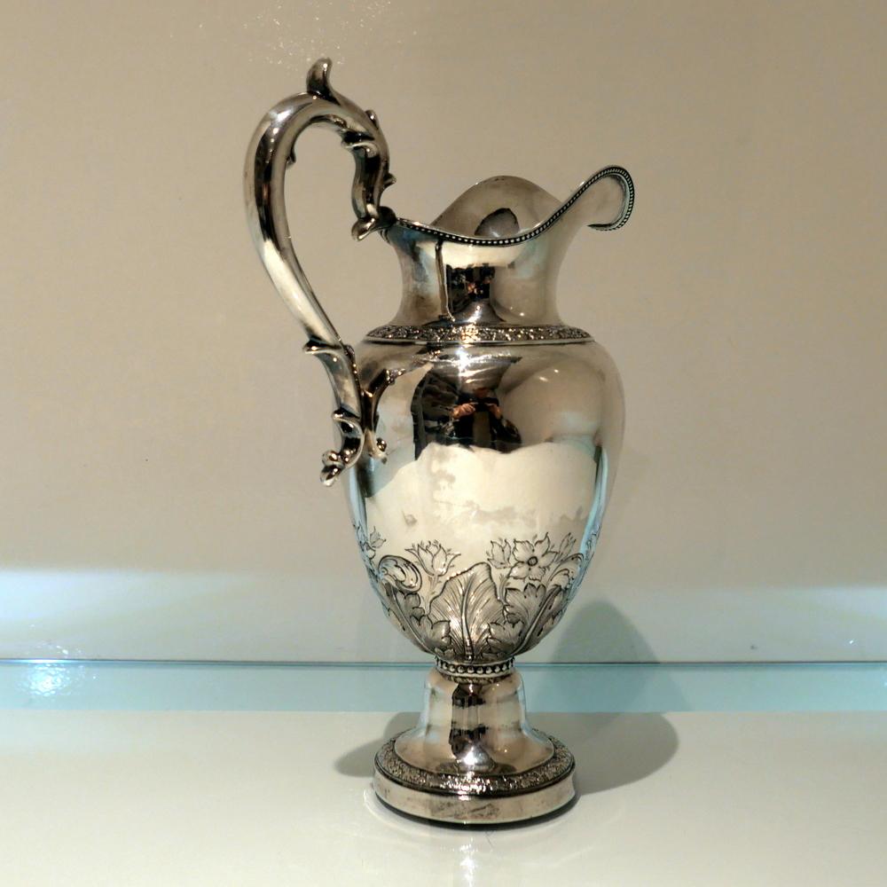 Early 19th Century Antique American Sterling Silver Pitcher New York, circa 1836 For Sale 1