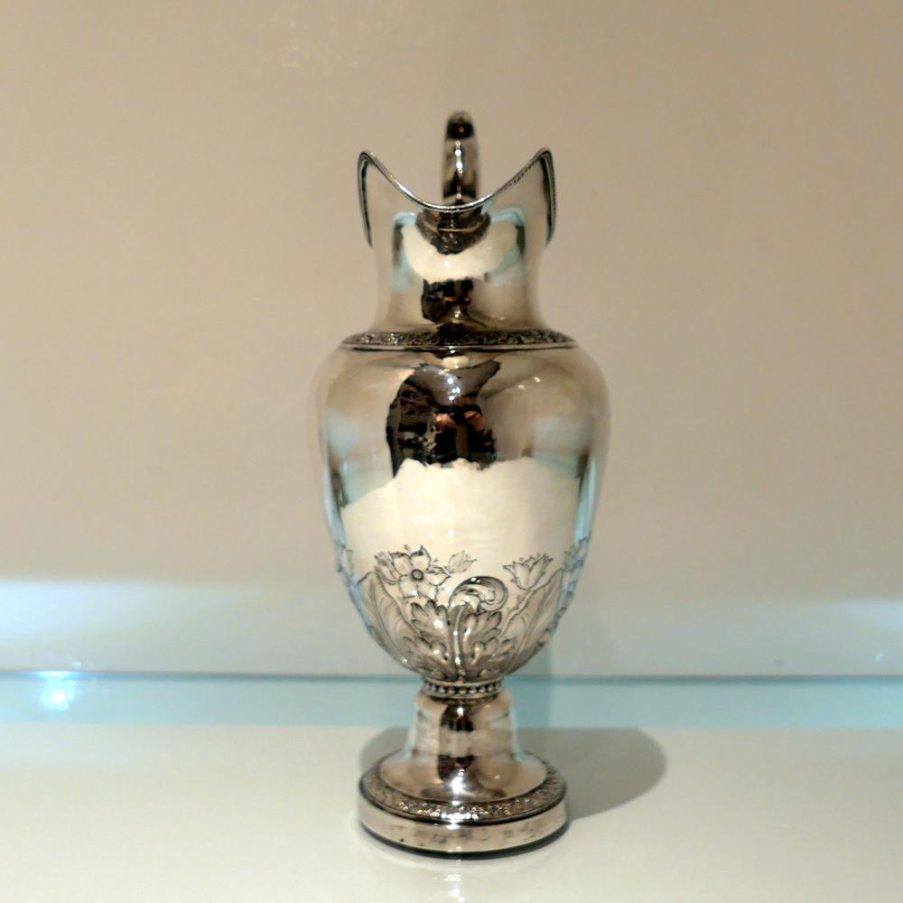Early 19th Century Antique American Sterling Silver Pitcher New York, circa 1836 For Sale 2