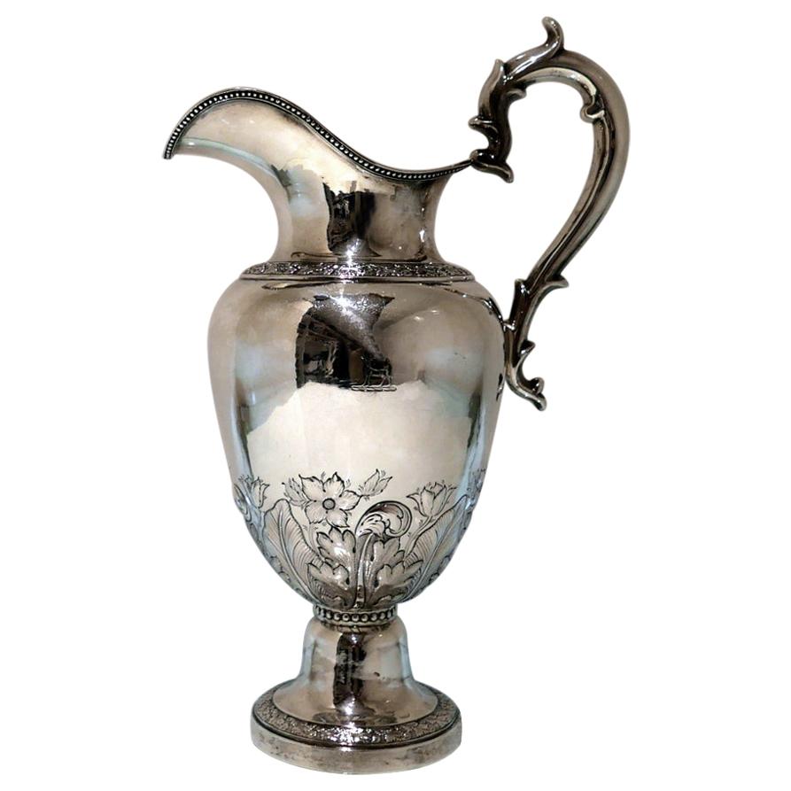 Early 19th Century Antique American Sterling Silver Pitcher New York, circa 1836 For Sale