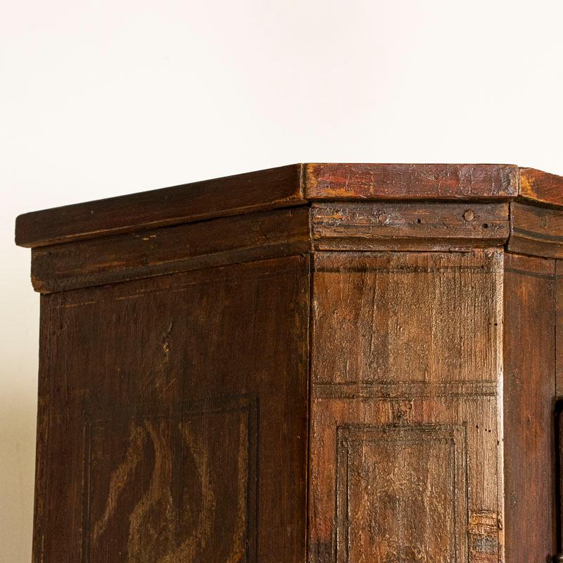 Early 19th Century Antique Armoire with Original Folk Art Paint from Hungary For Sale 7