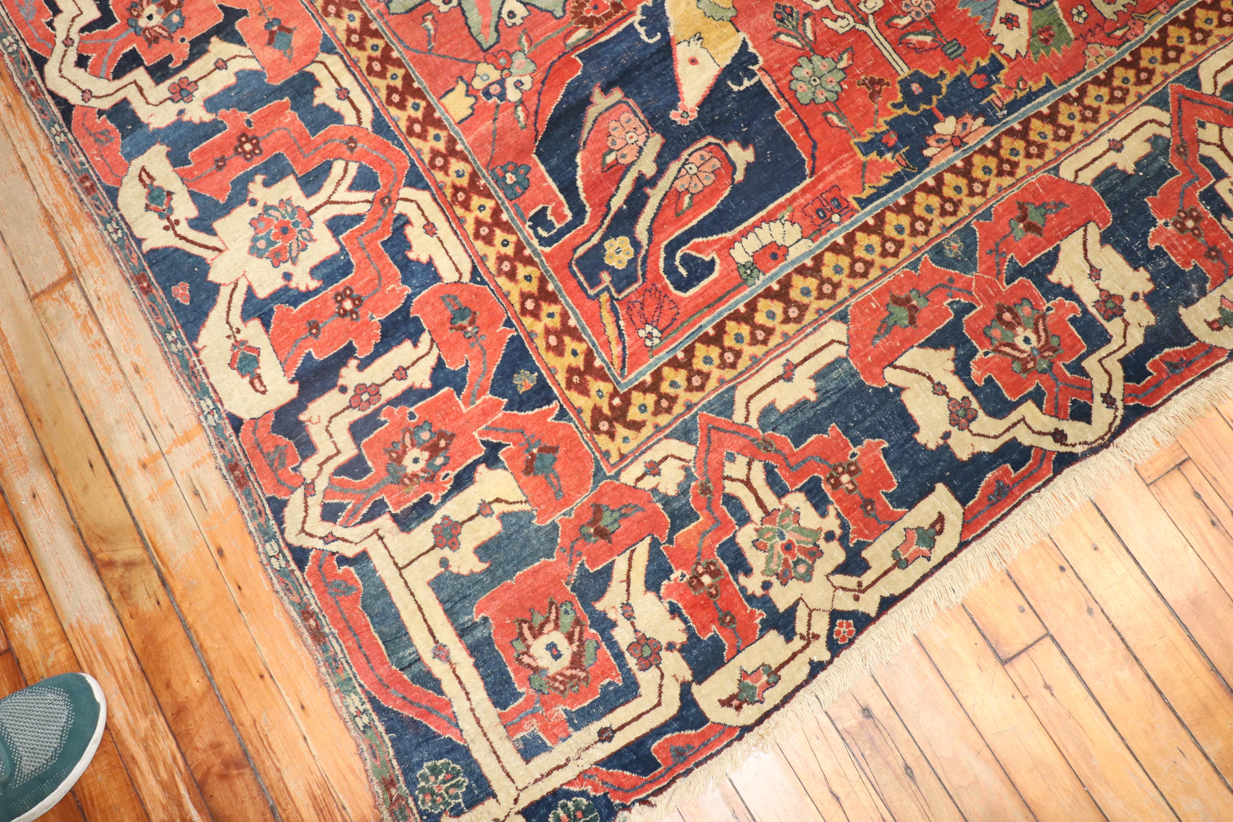 Early 19th Century Antique Bidjar Carpet For Sale 4