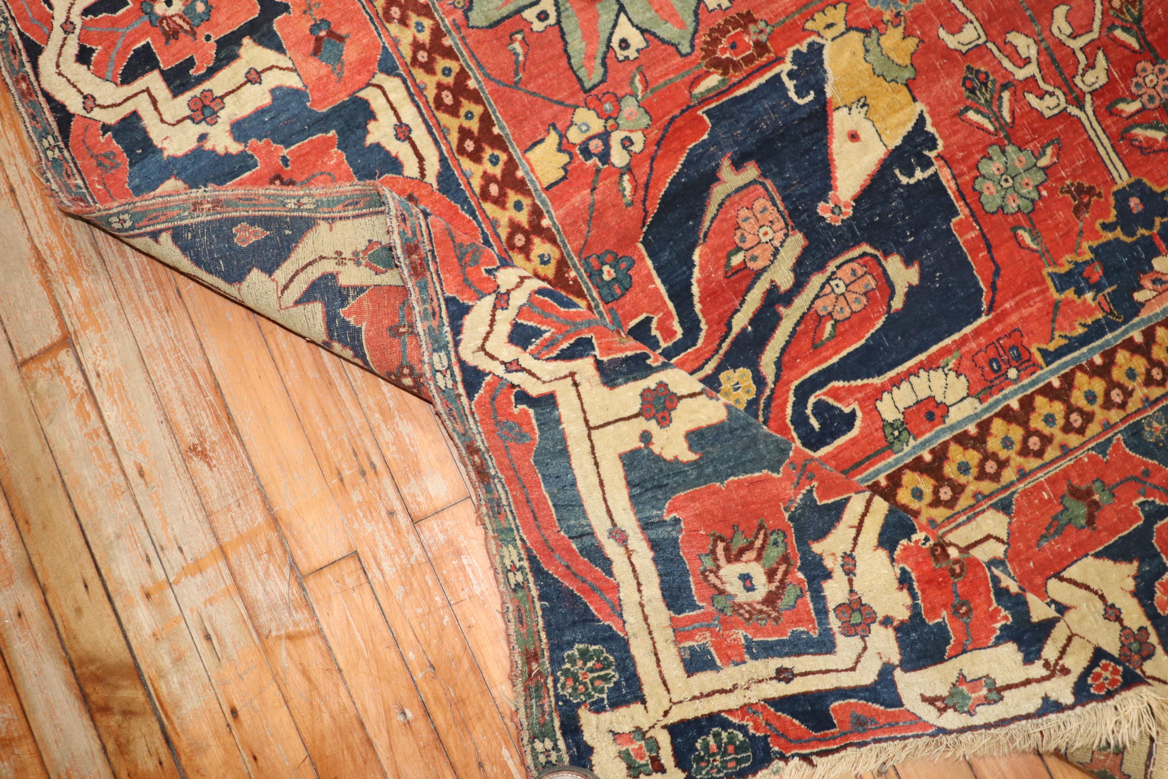 Early 19th Century Antique Bidjar Carpet For Sale 5