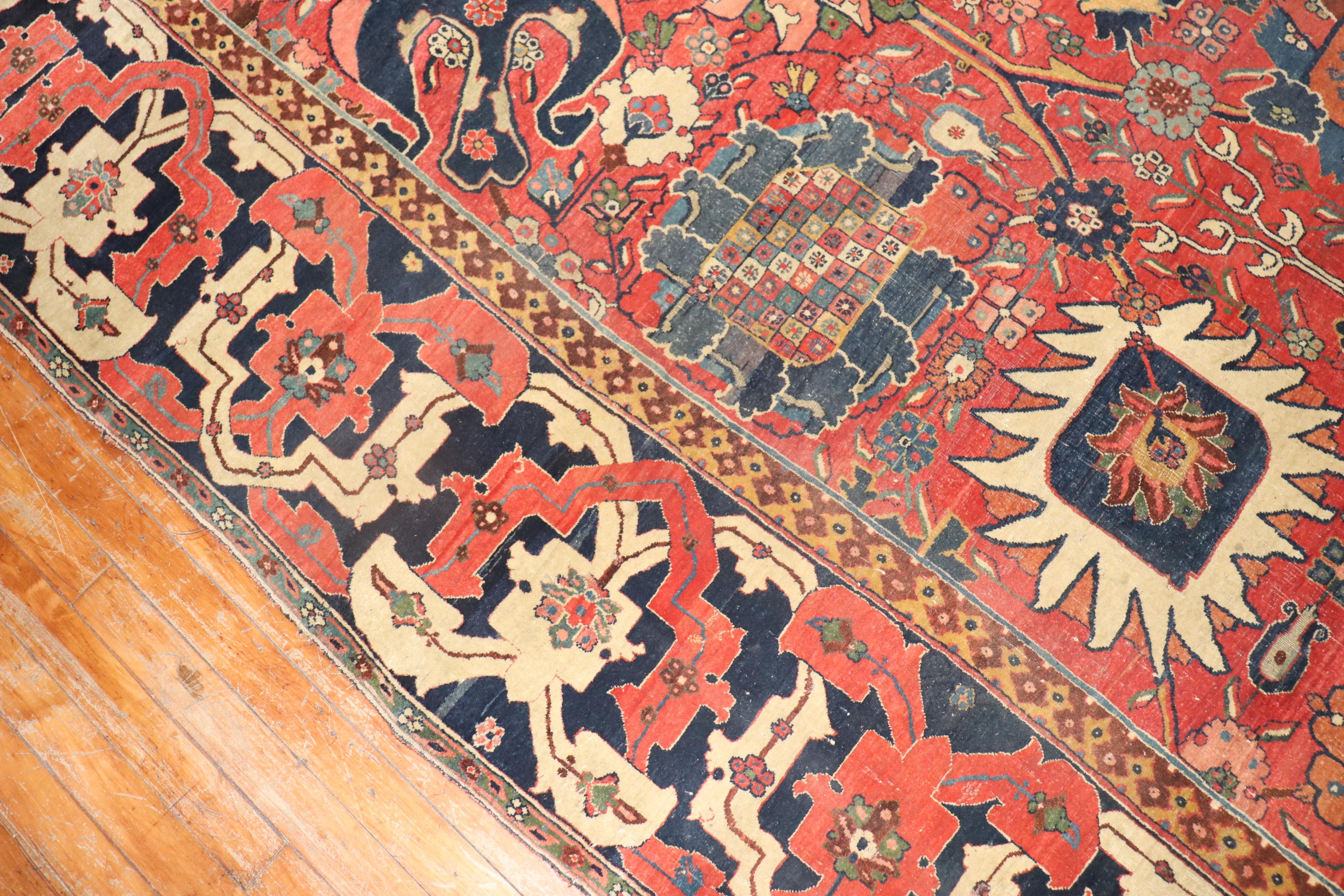 Early 19th Century Antique Bidjar Carpet For Sale 6