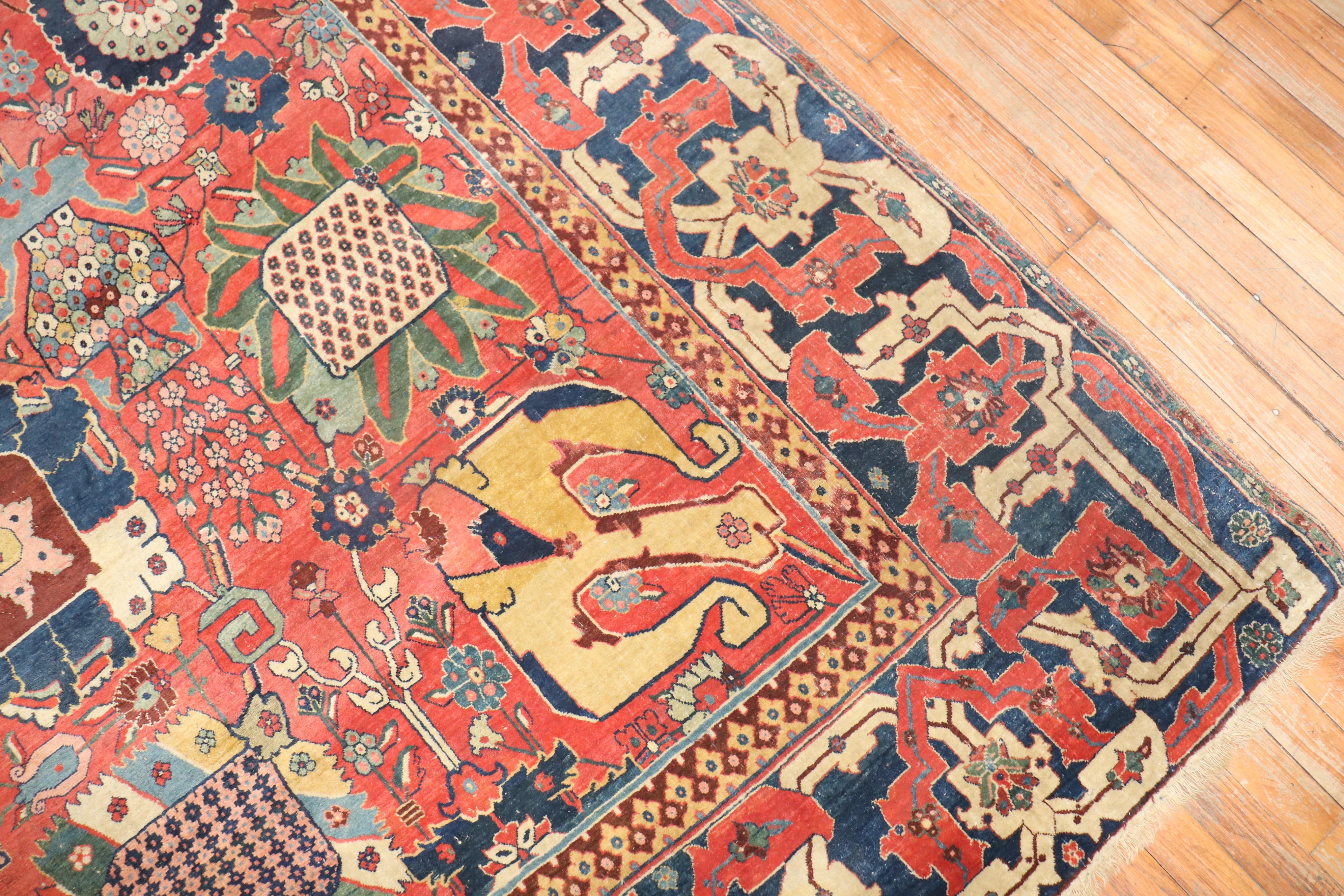 Early 19th Century Antique Bidjar Carpet In Good Condition For Sale In New York, NY