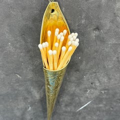 Early 19th Century Antique Brass Wall Pocket Vase or Match Holder