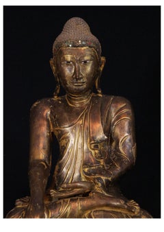 Buda de Mandalay de bronce antiguo, de Birmania, de principios del siglo XIX