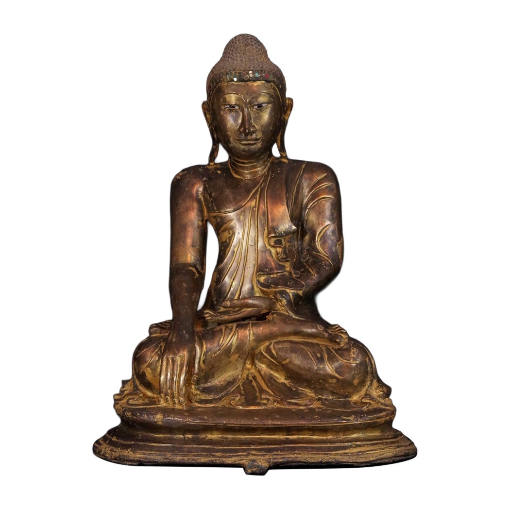 Bouddha de Mandalay en bronze ancien, datant du début du XIXe siècle, originaire de Birmanie