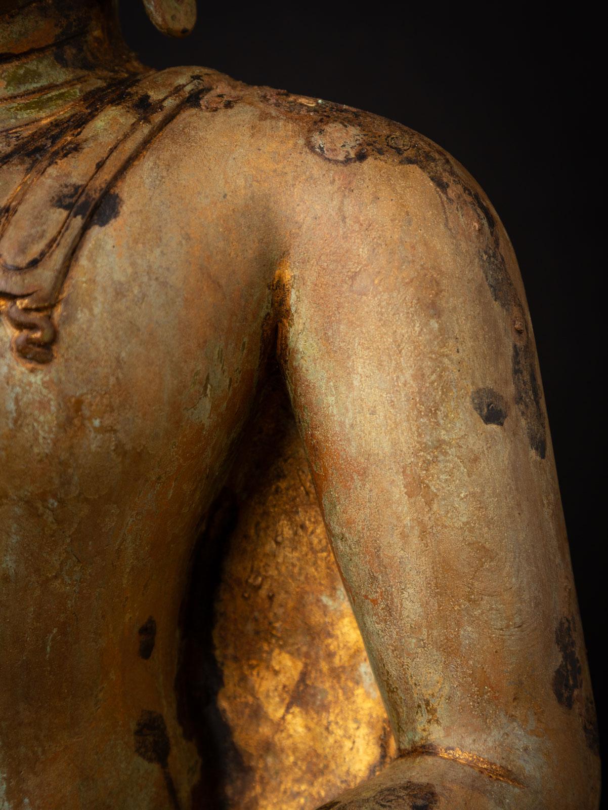 Début du 19e siècle Bouddha thaïlandais Chiang Saen en bronze ancien de Thaïlande en vente 4