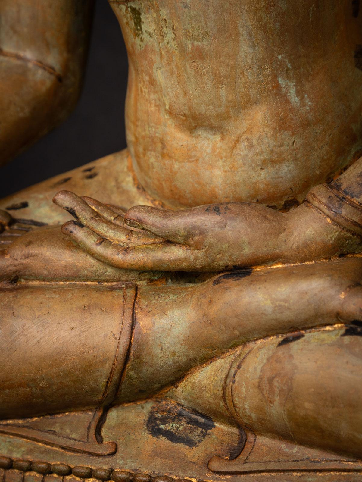 Début du 19e siècle Bouddha thaïlandais Chiang Saen en bronze ancien de Thaïlande en vente 5