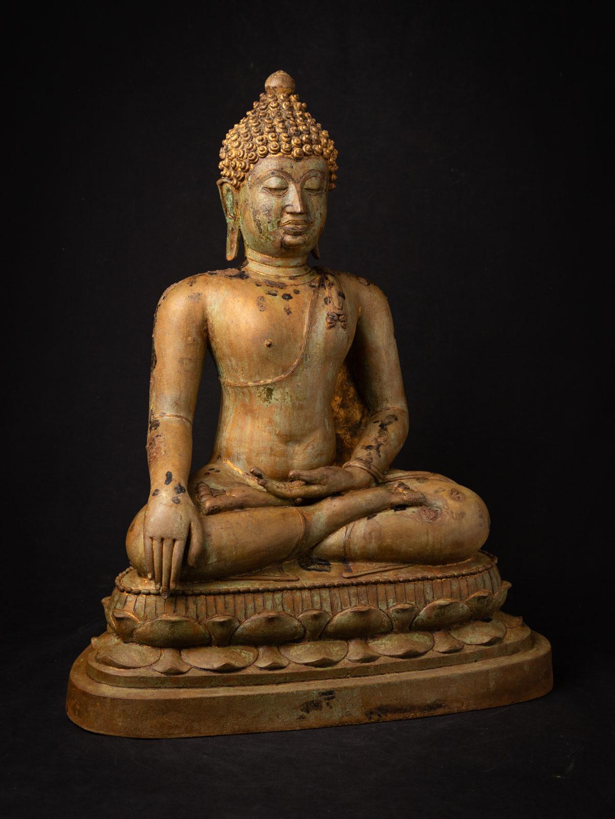 Antiker thailändischer Chiang Saen-Buddha aus Bronze aus Thailand aus dem frühen 19. Jahrhundert im Angebot 14