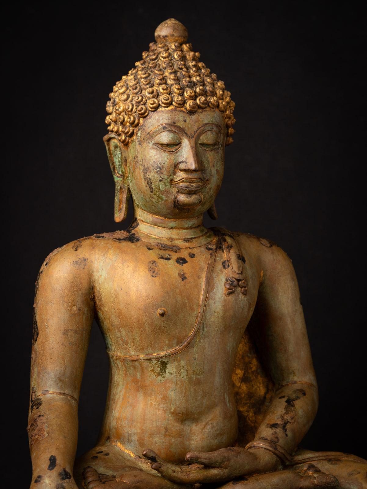 Antiker thailändischer Chiang Saen-Buddha aus Bronze aus Thailand aus dem frühen 19. Jahrhundert im Angebot 15