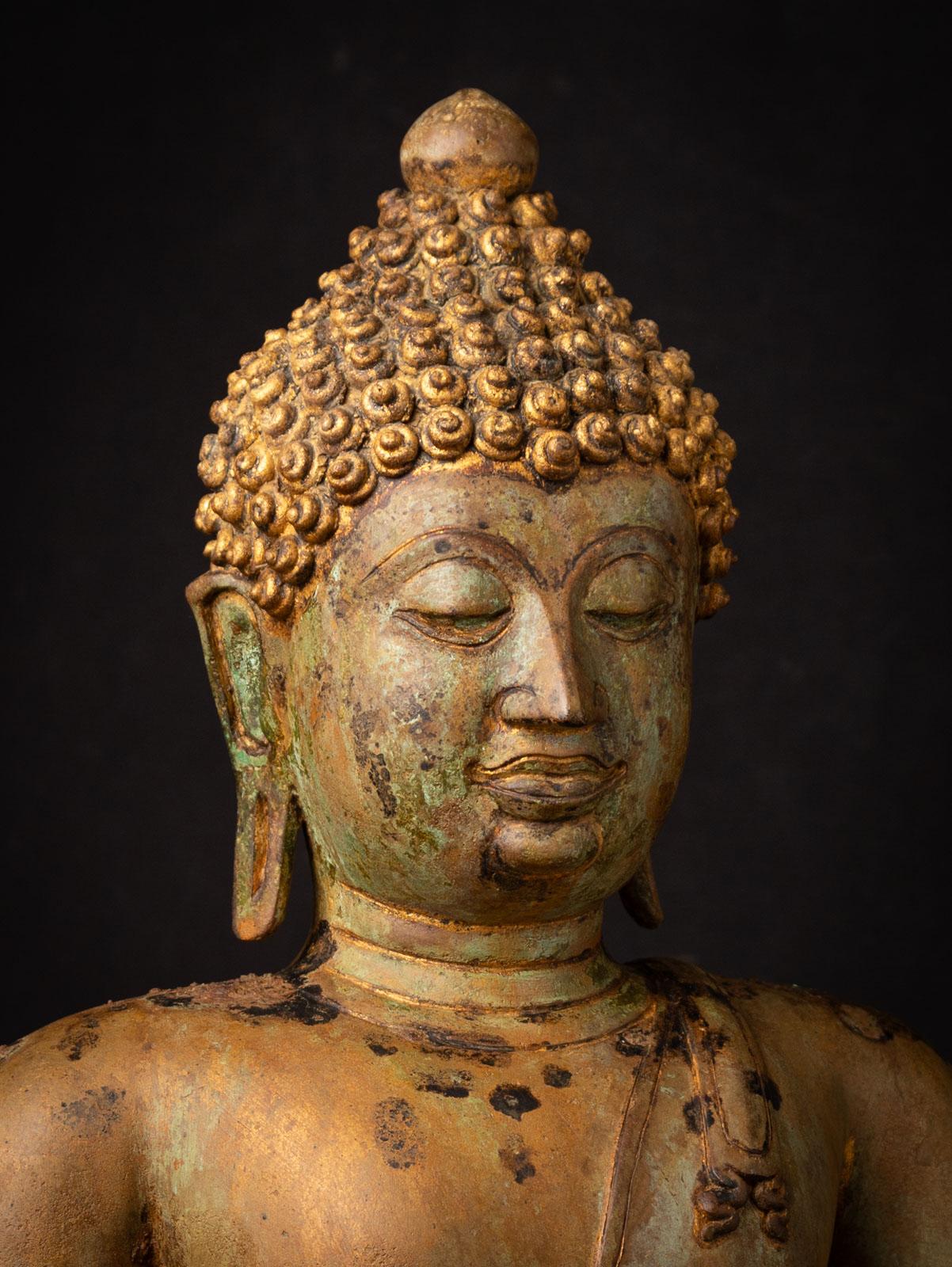 Early 19th century Antique bronze Thai Chiang Saen Buddha from Thailand For Sale 15