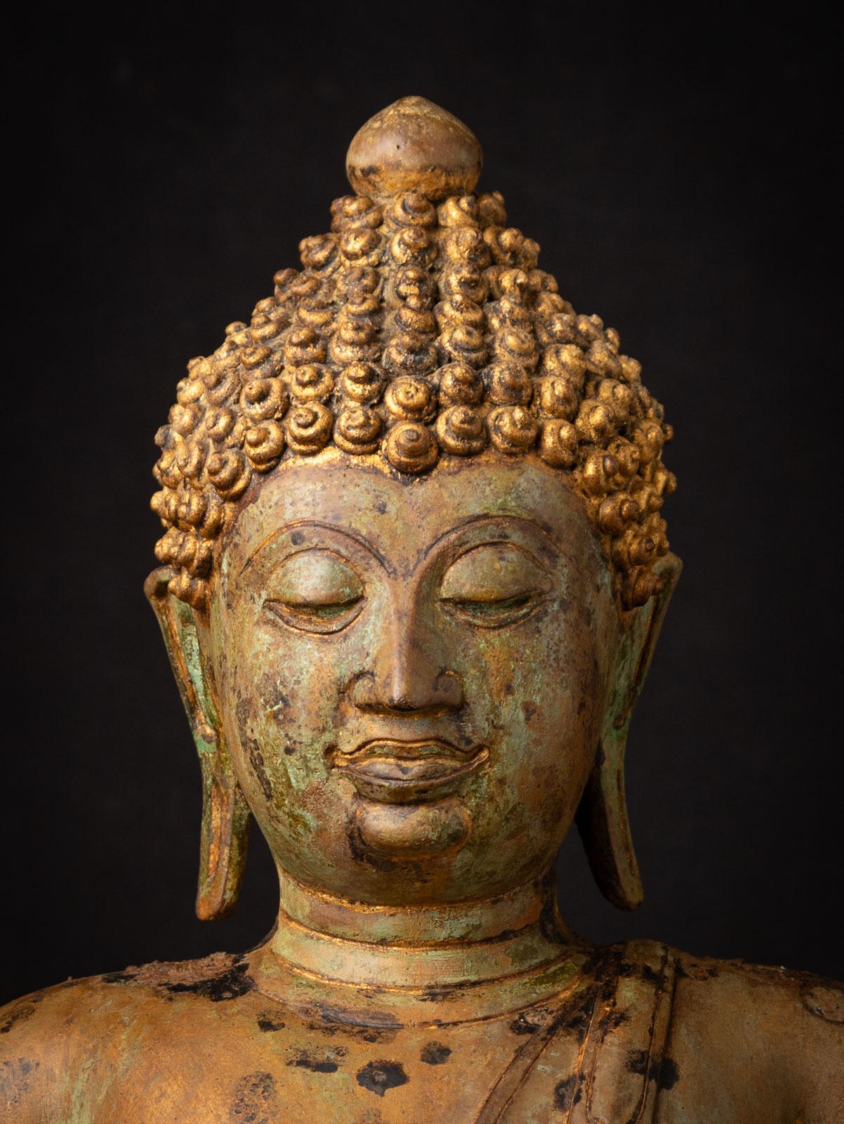 Thaïlandais Début du 19e siècle Bouddha thaïlandais Chiang Saen en bronze ancien de Thaïlande en vente