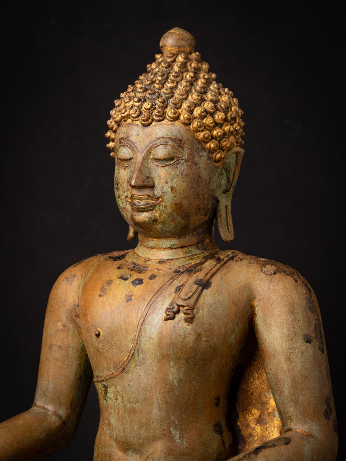 Début du 19e siècle Bouddha thaïlandais Chiang Saen en bronze ancien de Thaïlande Bon état - En vente à DEVENTER, NL