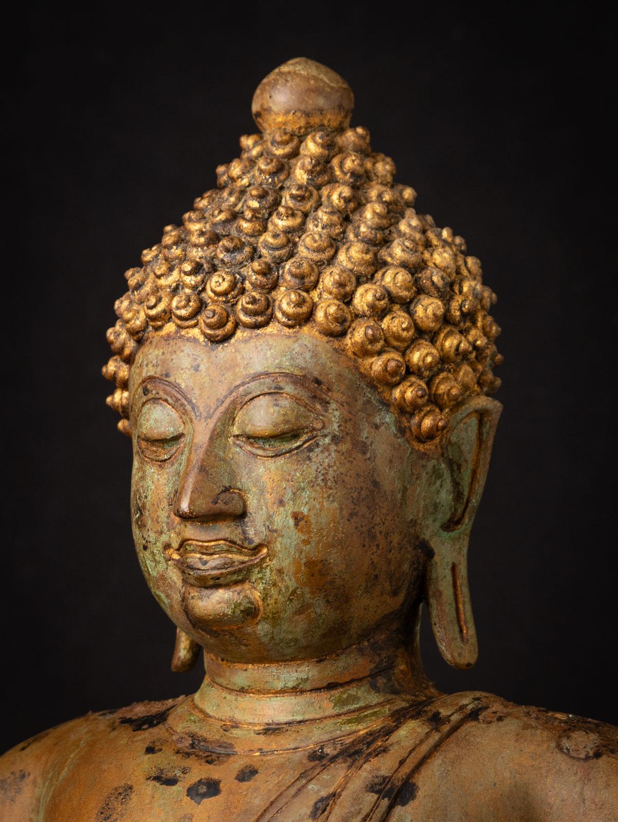Antiker thailändischer Chiang Saen-Buddha aus Bronze aus Thailand aus dem frühen 19. Jahrhundert im Angebot 1