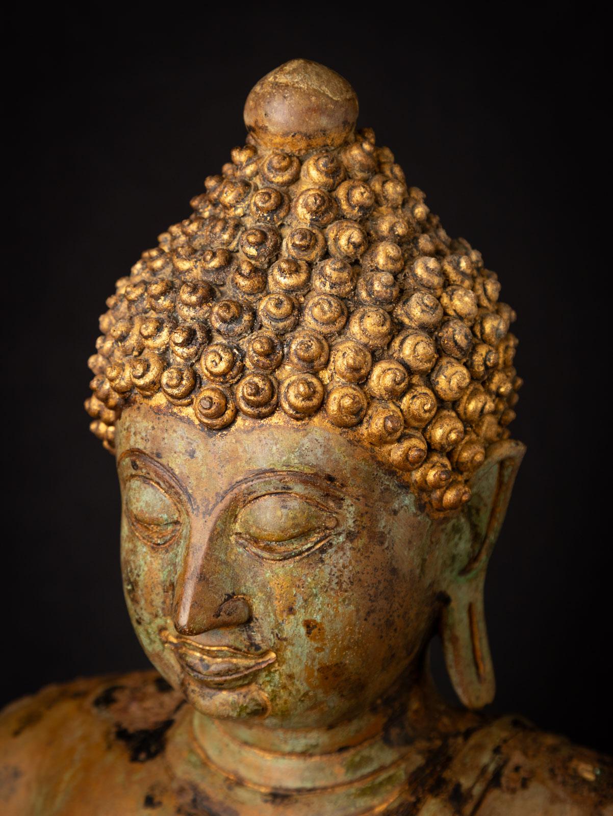 Antiker thailändischer Chiang Saen-Buddha aus Bronze aus Thailand aus dem frühen 19. Jahrhundert im Angebot 3