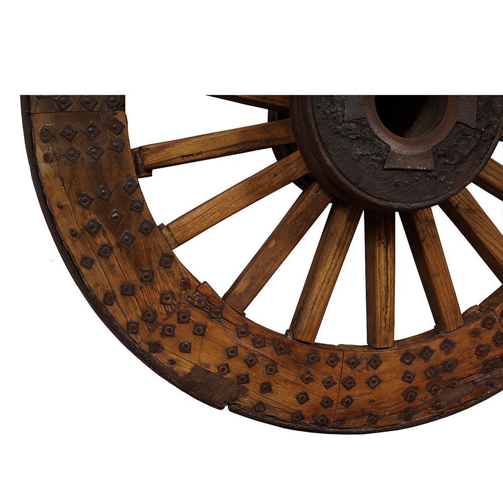 Early 19th Century Antique Chinese Large Country Wagon Wheel For Sale 1