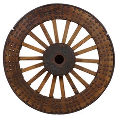 Early 19th Century Antique Chinese Large Country Wagon Wheel