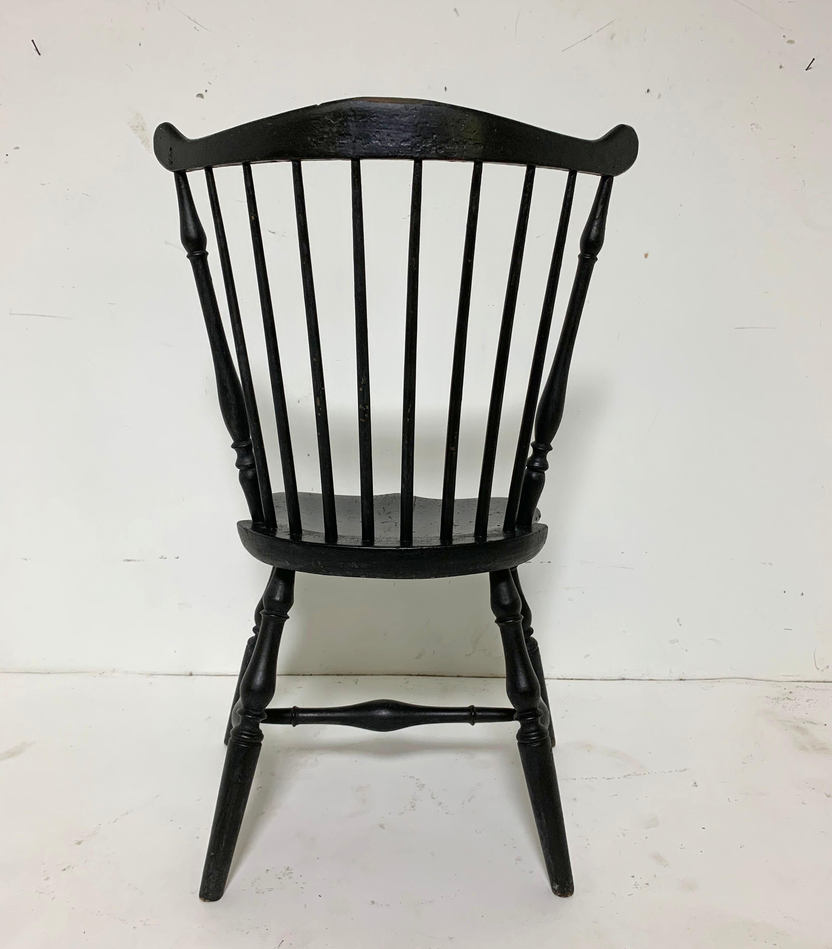 Early 19th Century Antique Comb-Back Windsor Chair Signed S. Hill 3