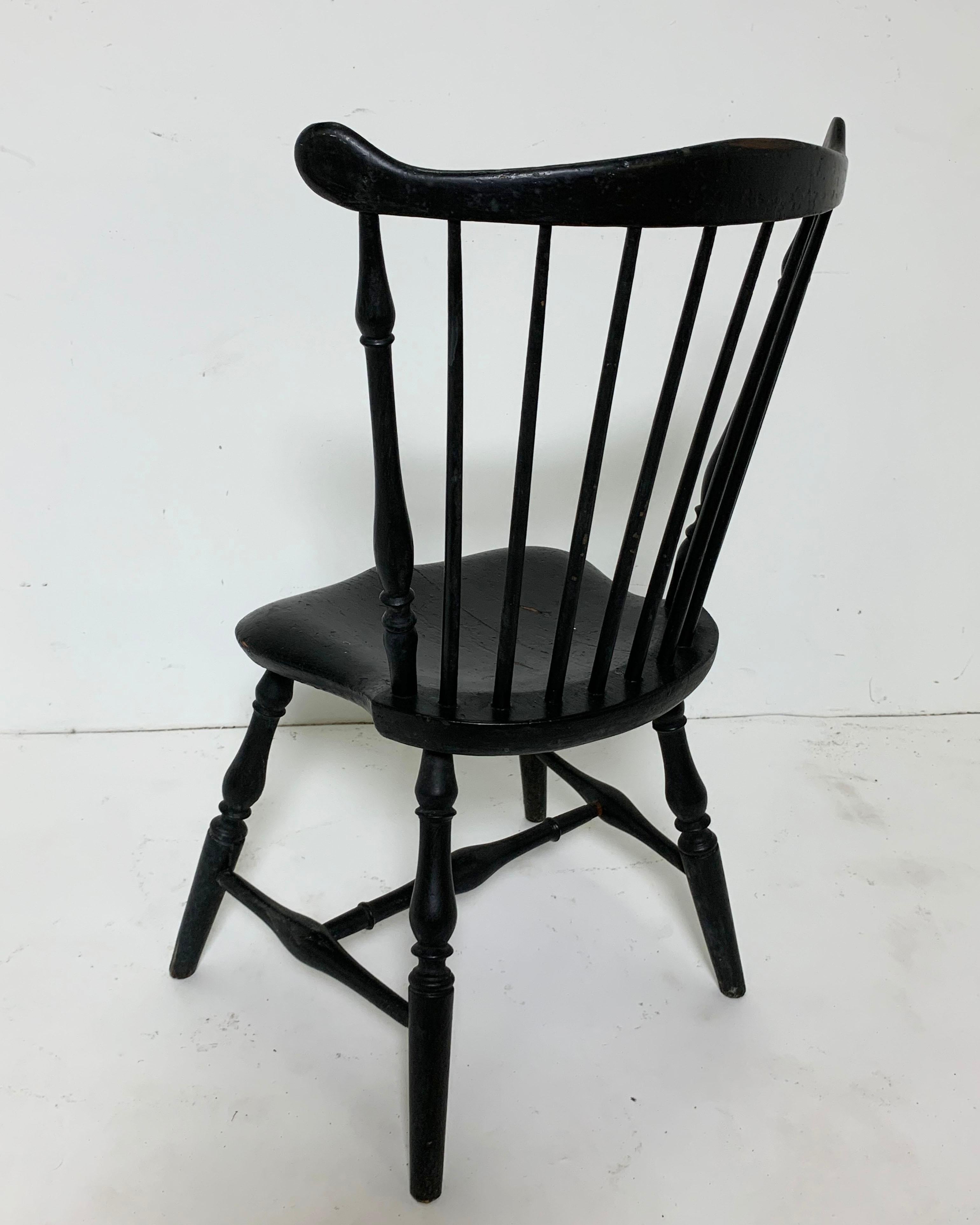 Early 19th Century Antique Comb-Back Windsor Chair Signed S. Hill 4