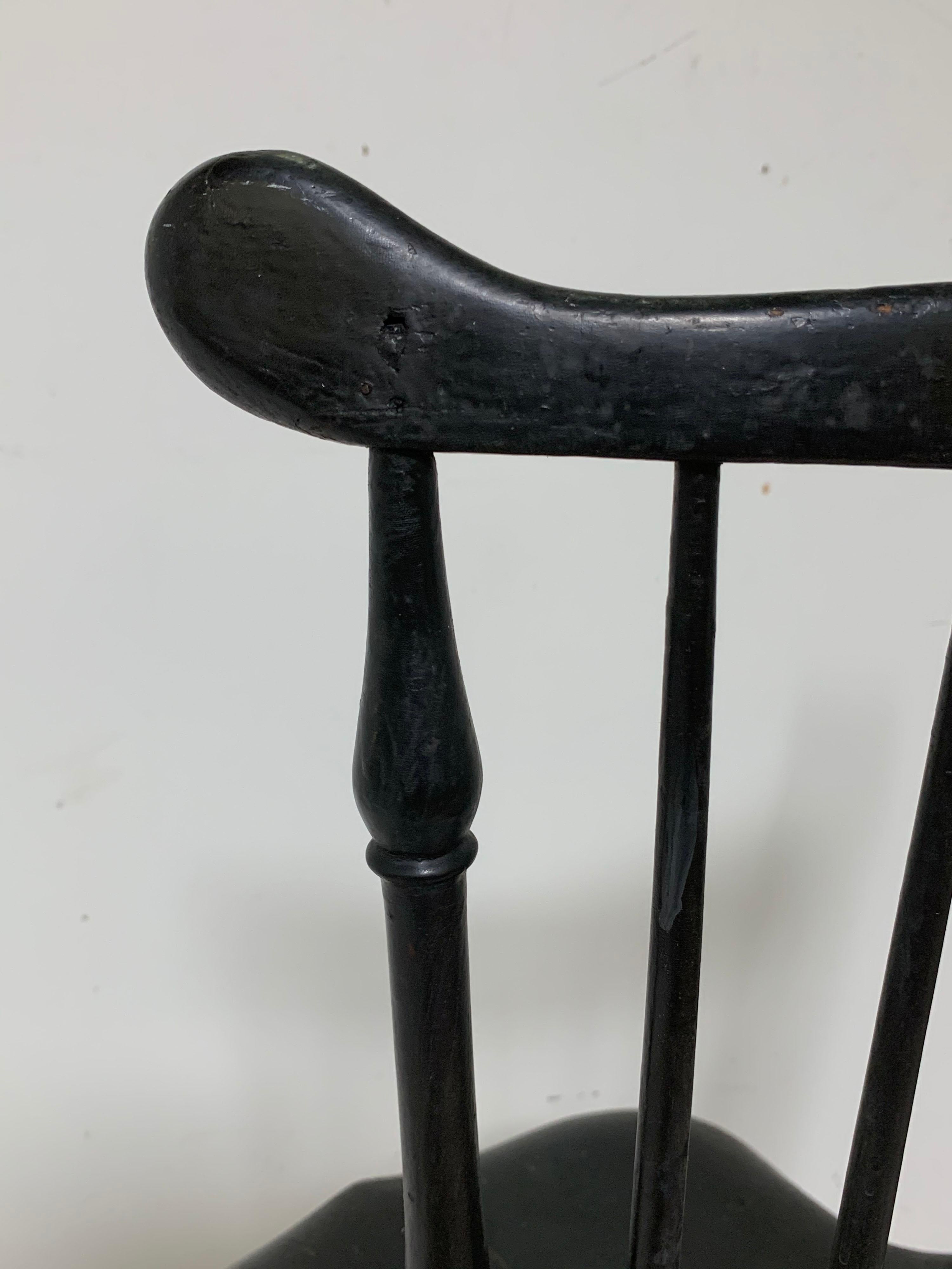 Early 19th Century Antique Comb-Back Windsor Chair Signed S. Hill 5