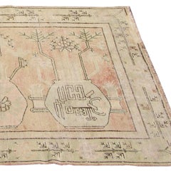 Tappeto decorativo antico Khotan Samarcanda dell'inizio del XIX secolo 8'10'' X 5'3''