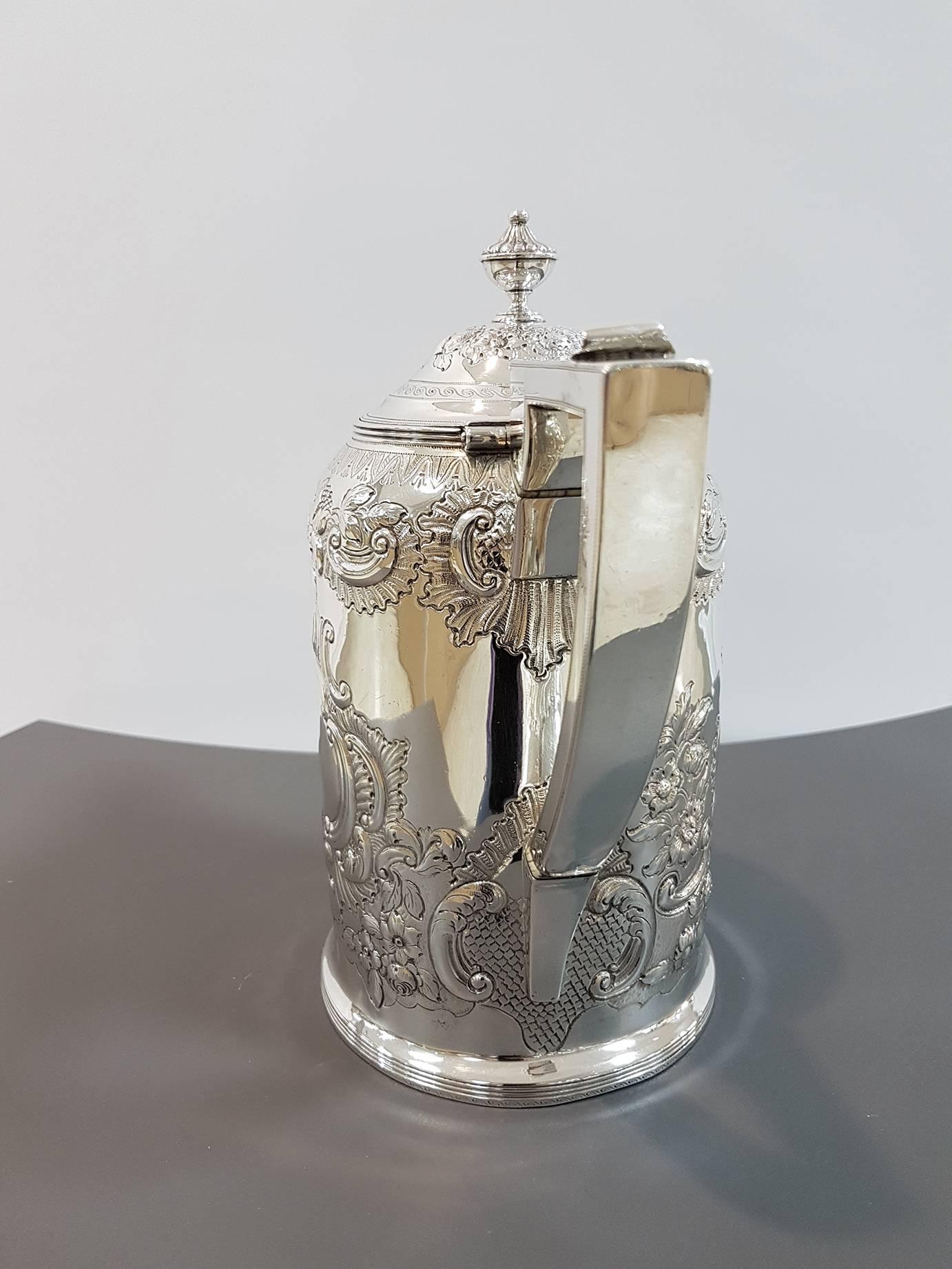 Early 19th Century Antique English Sterling Silver Hot Water Jug, London, 1809 1