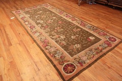 Early 19th Century Antique French Savonnerie Floral Gallery Rug 5'11" x 12'3"