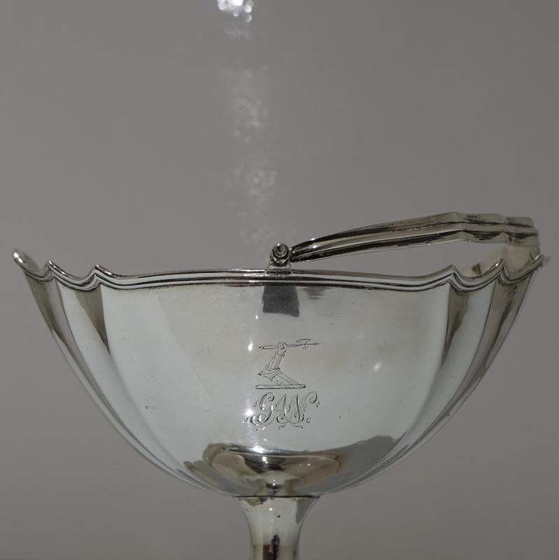 Early 19th Century Antique George III Irish Britannia Silver Sugar Basket Dublin For Sale 4