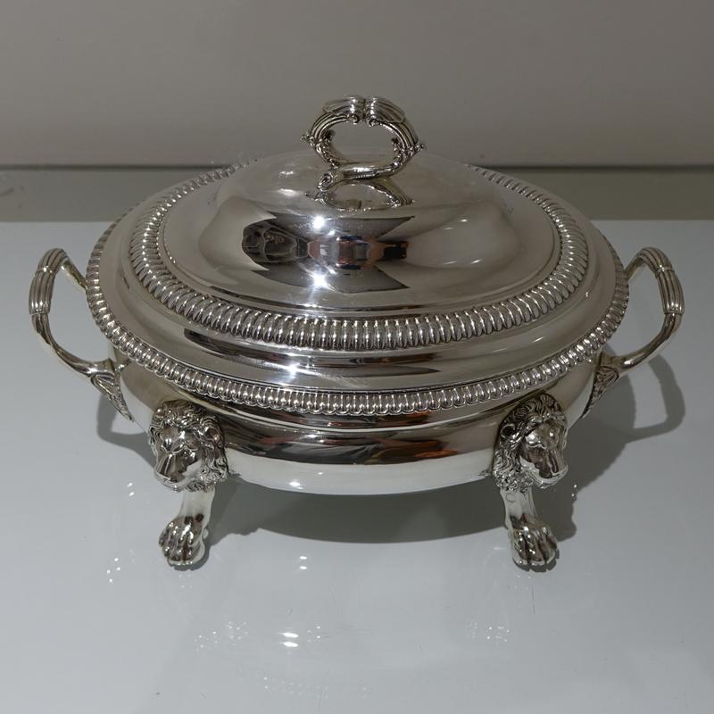 Early 19th Century Antique George III Sterling Silver Soup Tureen London 1809 9
