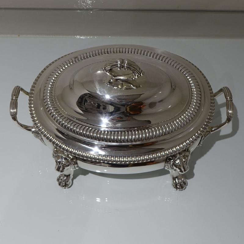 Regency Early 19th Century Antique George III Sterling Silver Soup Tureen London 1809
